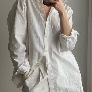 Aritzia Wilfred Free Relaxed Poplin Shirt - White